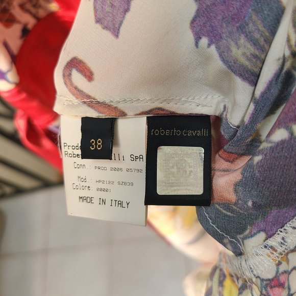 Roberto Cavalli 100% Silk  Floral Wrap Dress - Picture 9 of 13